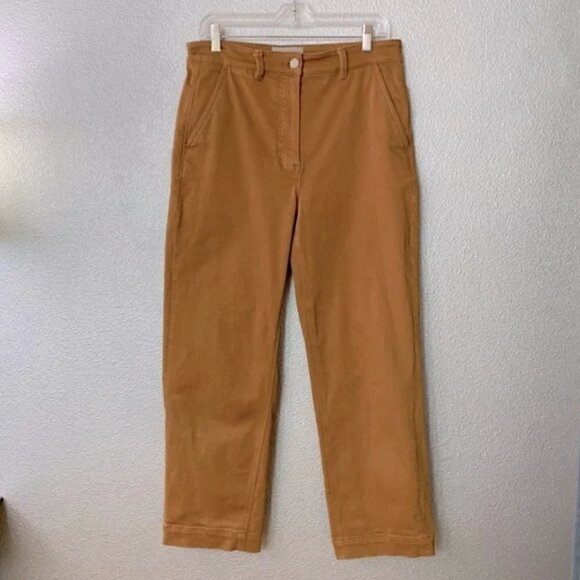 Everlane Pants 0 Denim Straight Leg Cropped Jean Golden Brown Neutral Minimalist - Picture 3 of 15